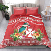 Wallis et Futuna Kingfisher Bedding Set Polynesian Tropical Flowers