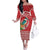 Wallis et Futuna Kingfisher Family Matching Off The Shoulder Long Sleeve Dress and Hawaiian Shirt Polynesian Tropical Flowers