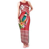 Wallis et Futuna Kingfisher Family Matching Tank Maxi Dress and Hawaiian Shirt Polynesian Tropical Flowers