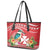 Wallis et Futuna Kingfisher Leather Tote Bag Polynesian Tropical Flowers