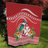 Wallis et Futuna Kingfisher Quilt Polynesian Tropical Flowers