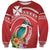 Wallis et Futuna Kingfisher Sweatshirt Polynesian Tropical Flowers