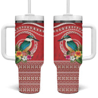 Wallis et Futuna Kingfisher Tumbler With Handle Polynesian Tropical Flowers