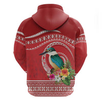 Wallis et Futuna Kingfisher Zip Hoodie Polynesian Tropical Flowers LT9 - Polynesian Pride