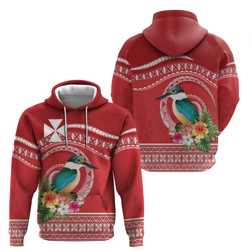 Wallis et Futuna Kingfisher Zip Hoodie Polynesian Tropical Flowers LT9 - Polynesian Pride