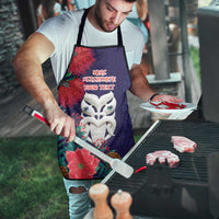 Maori Wheku Meri Kirihimete Personalised Apron All Blue Indigenous Maori Motif - Polynesian Pride