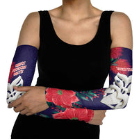 Maori Wheku Meri Kirihimete Personalised Arm Sleeves All Blue Indigenous Maori Motif LT9 - Polynesian Pride