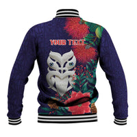 Maori Wheku Meri Kirihimete Personalised Baseball Jacket All Blue Indigenous Maori Motif - Polynesian Pride