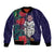 Maori Wheku Meri Kirihimete Personalised Bomber Jacket All Blue Indigenous Maori Motif - Polynesian Pride