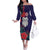 Maori Wheku Meri Kirihimete Personalised Family Matching Off The Shoulder Long Sleeve Dress and Hawaiian Shirt All Blue Indigenous Maori Motif - Polynesian Pride