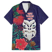 Maori Wheku Meri Kirihimete Personalised Hawaiian Shirt All Blue Indigenous Maori Motif - Polynesian Pride
