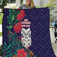 Maori Wheku Meri Kirihimete Personalised Quilt All Blue Indigenous Maori Motif - Polynesian Pride
