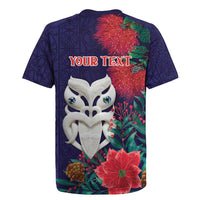 Maori Wheku Meri Kirihimete Personalised Rugby Jersey All Blue Indigenous Maori Motif - Polynesian Pride