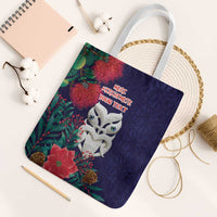 Maori Wheku Meri Kirihimete Personalised Tote Bag All Blue Indigenous Maori Motif - Polynesian Pride