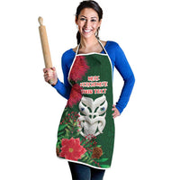 Maori Wheku Meri Kirihimete Personalised Apron All Green Indigenous Maori Motif - Polynesian Pride