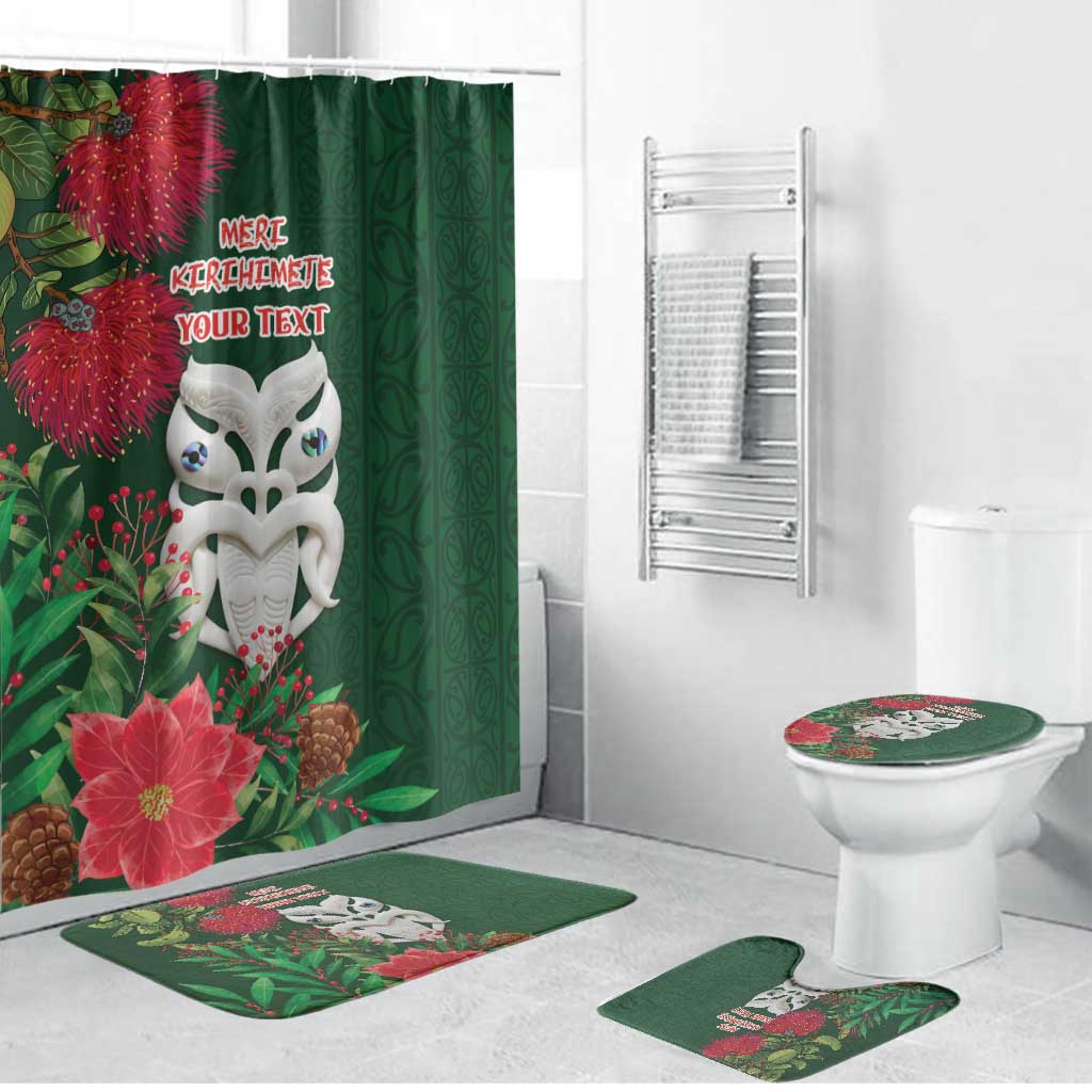 Maori Wheku Meri Kirihimete Personalised Bathroom Set All Green Indigenous Maori Motif LT9 Bathroom Set (4 pcs) Green - Polynesian Pride