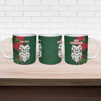 Maori Wheku Meri Kirihimete Personalised Ceramic Mug All Green Indigenous Maori Motif - Polynesian Pride