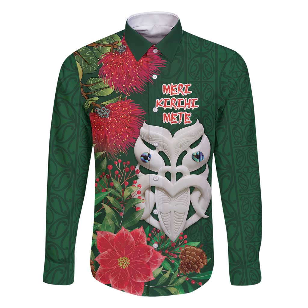 Maori Wheku Meri Kirihimete Personalised Family Matching Summer Maxi Dress and Hawaiian Shirt All Green Indigenous Maori Motif - Polynesian Pride