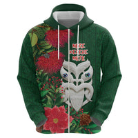 Maori Wheku Meri Kirihimete Personalised Hoodie All Green Indigenous Maori Motif - Polynesian Pride