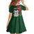 Maori Wheku Meri Kirihimete Personalised Kid Short Sleeve Dress All Green Indigenous Maori Motif - Polynesian Pride