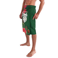 Maori Wheku Meri Kirihimete Personalised Lavalava All Green Indigenous Maori Motif LT9 - Polynesian Pride