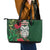 Maori Wheku Meri Kirihimete Personalised Leather Tote Bag All Green Indigenous Maori Motif - Polynesian Pride