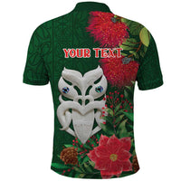 Maori Wheku Meri Kirihimete Personalised Polo Shirt All Green Indigenous Maori Motif - Polynesian Pride