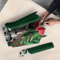 Maori Wheku Meri Kirihimete Personalised Umbrella All Green Indigenous Maori Motif - Polynesian Pride