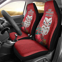 Maori Wheku Meri Kirihimete Personalised Car Seat Cover All Red Indigenous Maori Motif - Polynesian Pride