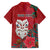 Maori Wheku Meri Kirihimete Personalised Family Matching Puletasi and Hawaiian Shirt All Red Indigenous Maori Motif - Polynesian Pride