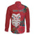 Maori Wheku Meri Kirihimete Personalised Family Matching Puletasi and Hawaiian Shirt All Red Indigenous Maori Motif - Polynesian Pride