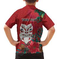 Maori Wheku Meri Kirihimete Personalised Hawaiian Shirt All Red Indigenous Maori Motif - Polynesian Pride
