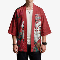 Maori Wheku Meri Kirihimete Personalised Kimono All Red Indigenous Maori Motif - Polynesian Pride