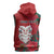 Maori Wheku Meri Kirihimete Personalised Sleeveless Zip Hoodie All Red Indigenous Maori Motif - Polynesian Pride