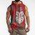 Maori Wheku Meri Kirihimete Personalised Sleeveless Zip Hoodie All Red Indigenous Maori Motif - Polynesian Pride