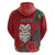 Maori Wheku Meri Kirihimete Personalised Zip Hoodie All Red Indigenous Maori Motif - Polynesian Pride