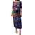 Tui Meri Kirihimete Personalised Family Matching Puletasi and Hawaiian Shirt Pohutukawa Flowers Blue Motif - Polynesian Pride