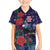 Tui Meri Kirihimete Personalised Family Matching Tank Maxi Dress and Hawaiian Shirt Pohutukawa Flowers Blue Motif - Polynesian Pride