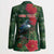 Tui Meri Kirihimete Personalised Blazer Pohutukawa Flowers Green Motif - Polynesian Pride