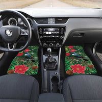 Tui Meri Kirihimete Personalised Car Mats Pohutukawa Flowers Green Motif - Polynesian Pride