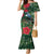 Tui Meri Kirihimete Personalised Family Matching Mermaid Dress and Hawaiian Shirt Pohutukawa Flowers Green Motif - Polynesian Pride