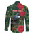 Tui Meri Kirihimete Personalised Family Matching Short Sleeve Bodycon Dress and Hawaiian Shirt Pohutukawa Flowers Green Motif - Polynesian Pride