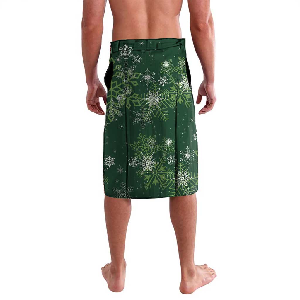 Tui Meri Kirihimete Personalised Lavalava Pohutukawa Flowers Green Motif LT9 - Polynesian Pride