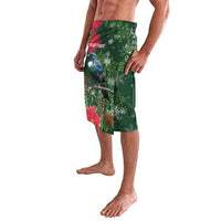 Tui Meri Kirihimete Personalised Lavalava Pohutukawa Flowers Green Motif LT9 - Polynesian Pride