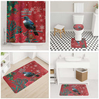 Tui Meri Kirihimete Personalised Bathroom Set Pohutukawa Flowers Red Motif - Polynesian Pride