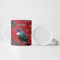 Tui Meri Kirihimete Personalised Ceramic Mug Pohutukawa Flowers Red Motif - Polynesian Pride