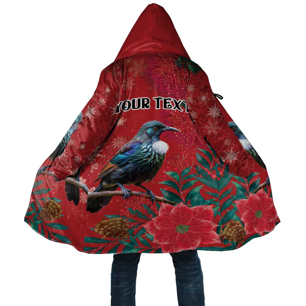 Tui Meri Kirihimete Personalised Cloak Pohutukawa Flowers Red Motif - Polynesian Pride