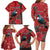 Tui Meri Kirihimete Personalised Family Matching Long Sleeve Bodycon Dress and Hawaiian Shirt Pohutukawa Flowers Red Motif - Polynesian Pride