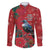 Tui Meri Kirihimete Personalised Family Matching Long Sleeve Bodycon Dress and Hawaiian Shirt Pohutukawa Flowers Red Motif - Polynesian Pride