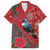 Tui Meri Kirihimete Personalised Family Matching Puletasi and Hawaiian Shirt Pohutukawa Flowers Red Motif - Polynesian Pride